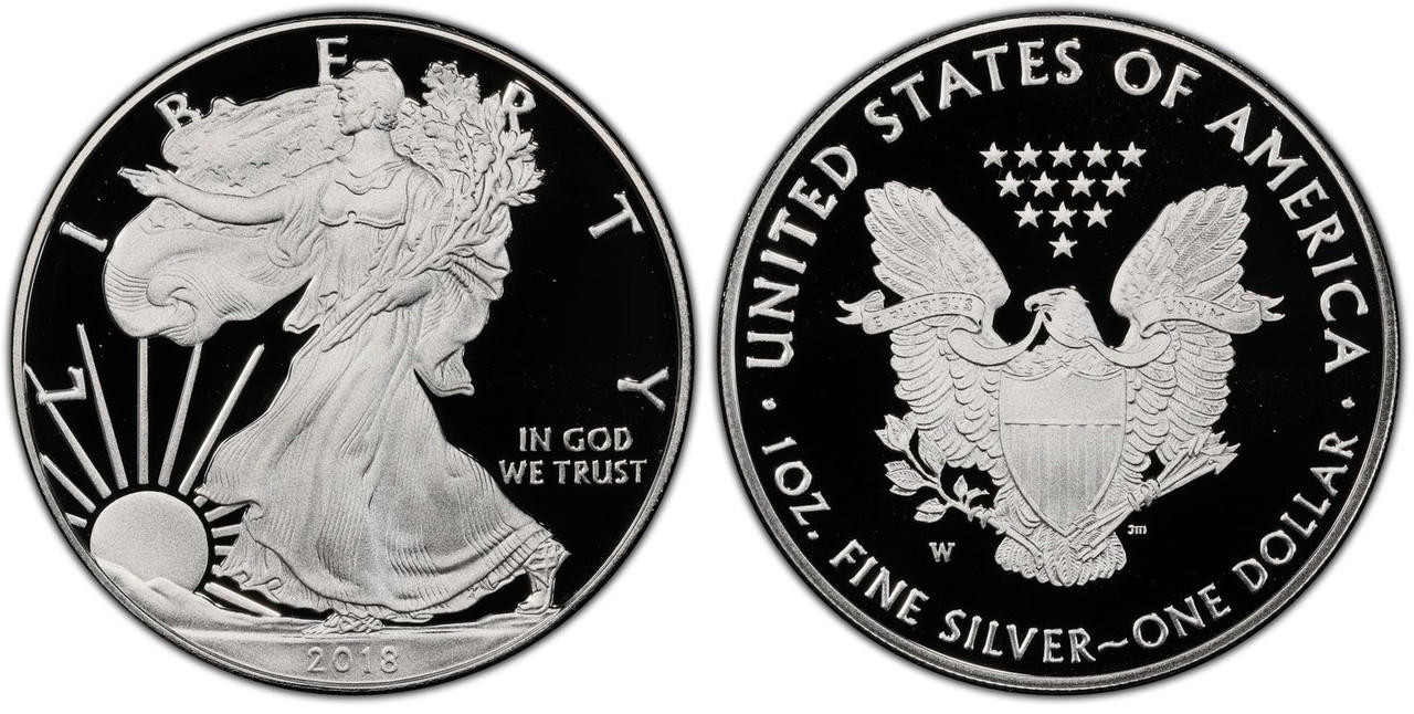 Bullionshark 2018-W American Silver Eagle Proof (OGP & Papers)