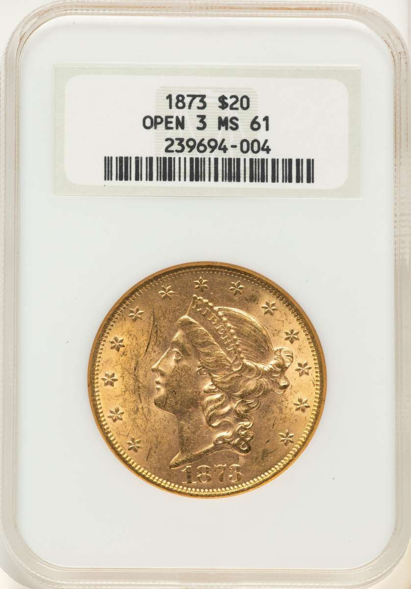 Bullionshark 1873 $20 Gold Liberty Double Eagle NGC MS61   Open 3 - HAT785508007 
