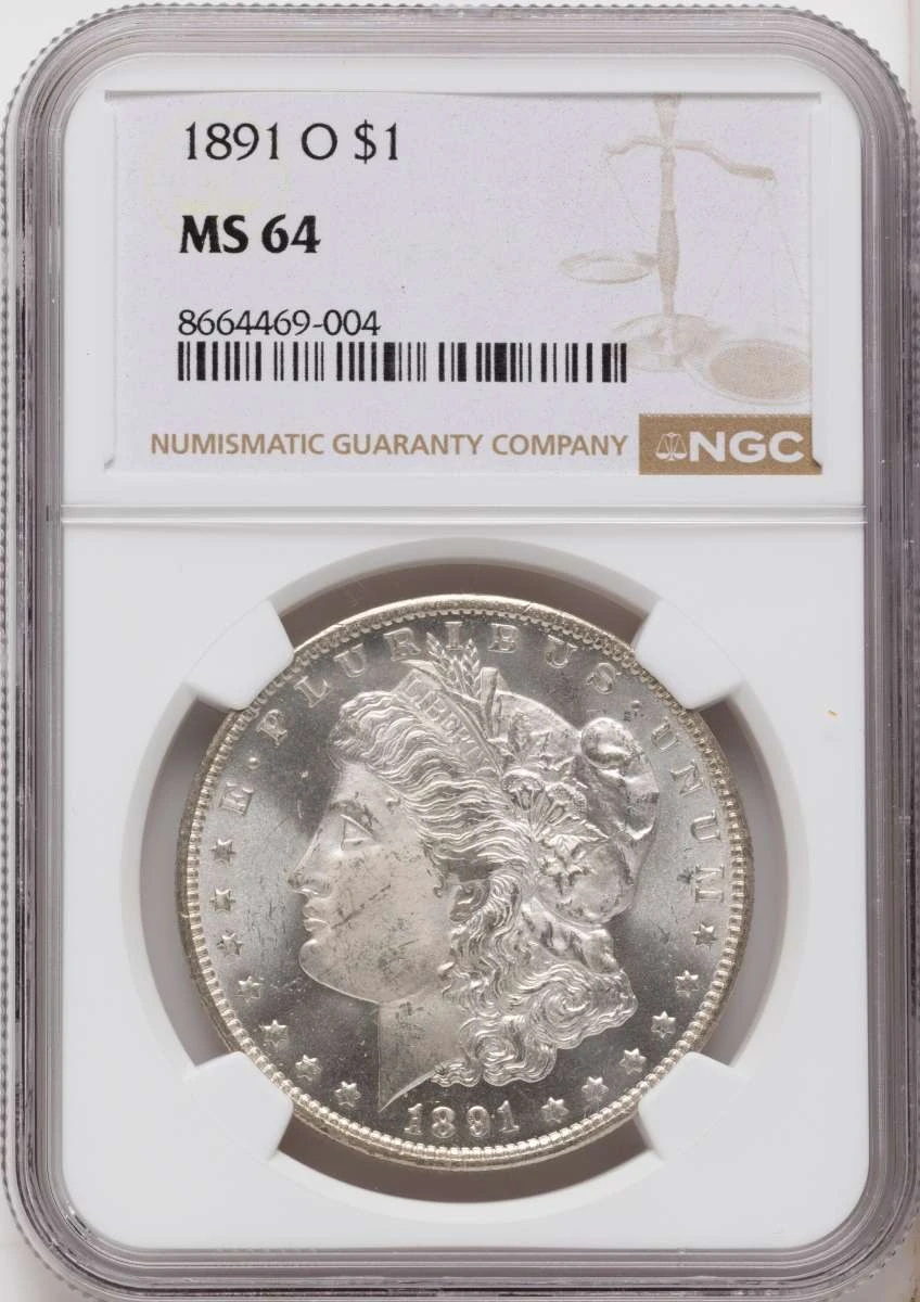 1891-O S$1 Morgan Silver Dollar Coin NGC MS64 coin front image