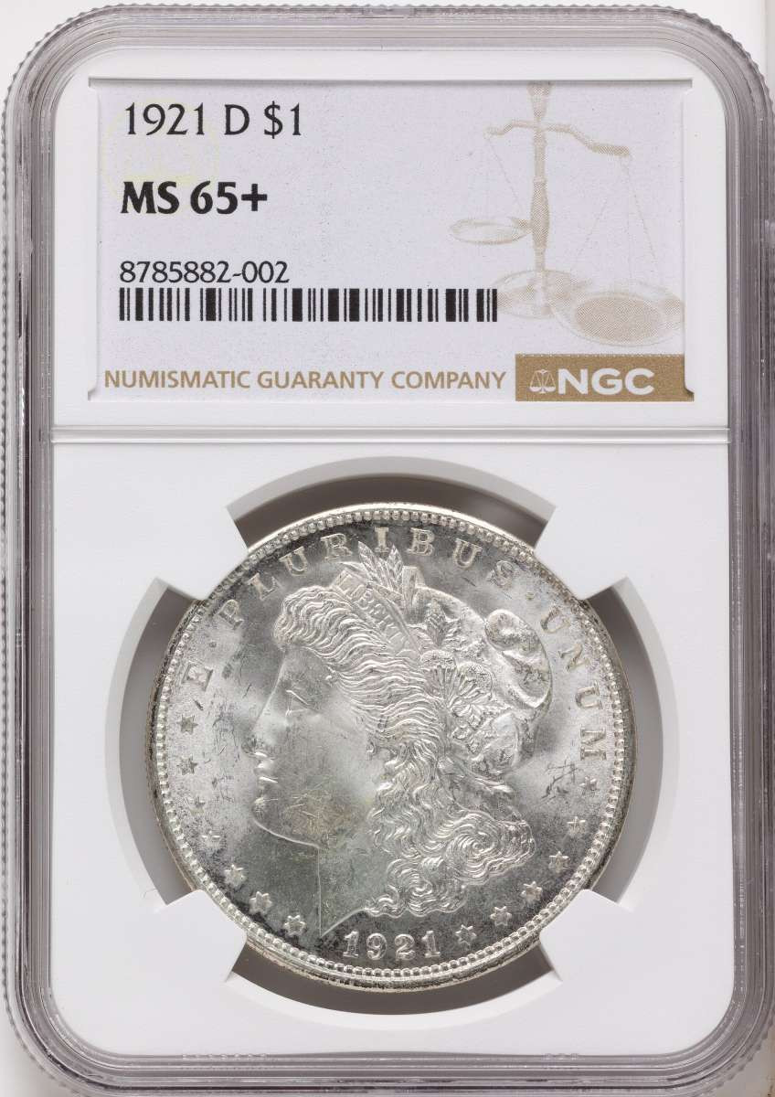 Bullionshark 1921-D S$1 Morgan Silver Dollar Coin NGC MS65  + - HAT525399003 