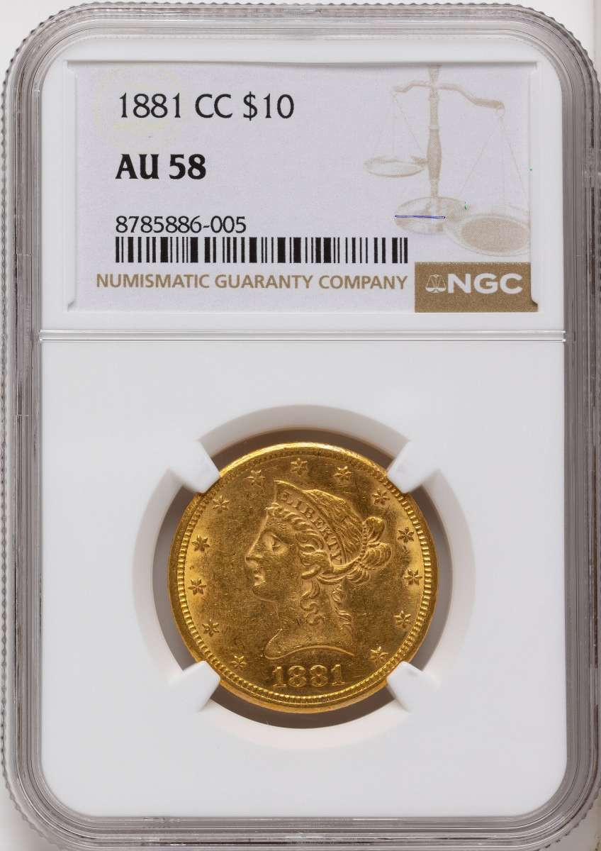 Bullionshark 1881-CC $10 Gold Liberty NGC AU58 - HAT525399006 