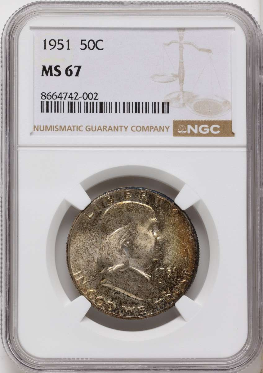 Bullionshark 1951 50C Franklin Half Dollar Coin NGC MS67 - HAT790146004 