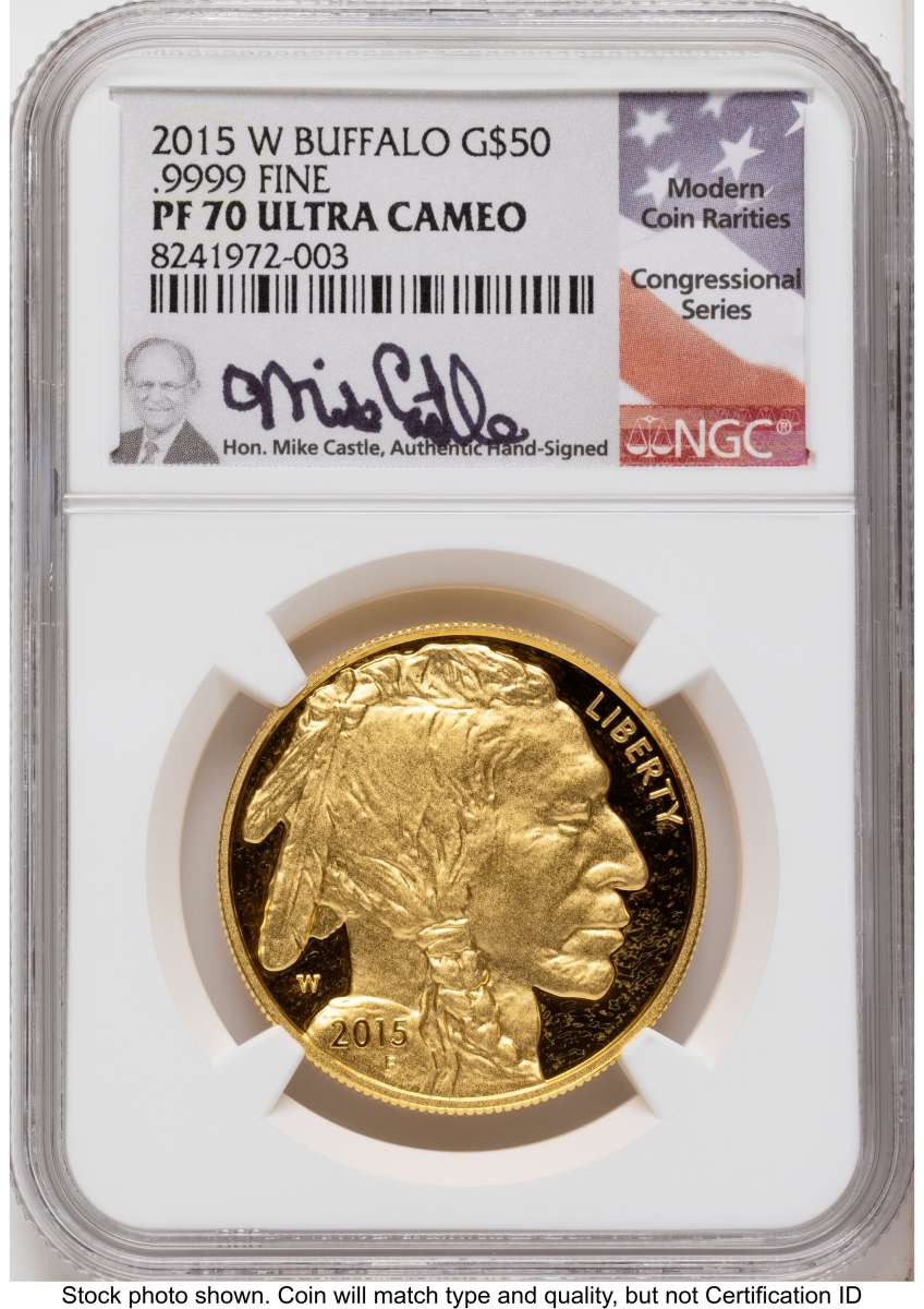 Bullionshark 2015-W $50 Proof 1 oz American Gold Buffalo Coin NGC PF70 UCAM - HAT790169011 