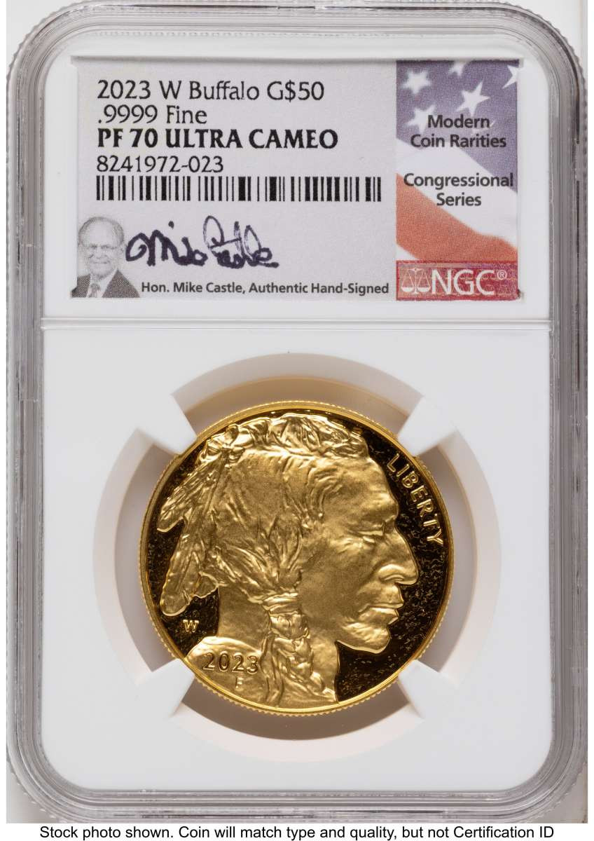 2023-W G$50 Proof 1 oz American Gold Buffalo Coin NGC PF70 UCAM coin front image