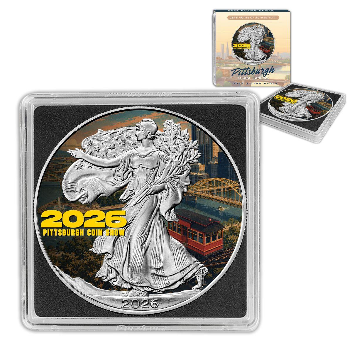  2026 Silver Eagle – Pittsburgh Coin Show Limited Edition - 1 of 2026 