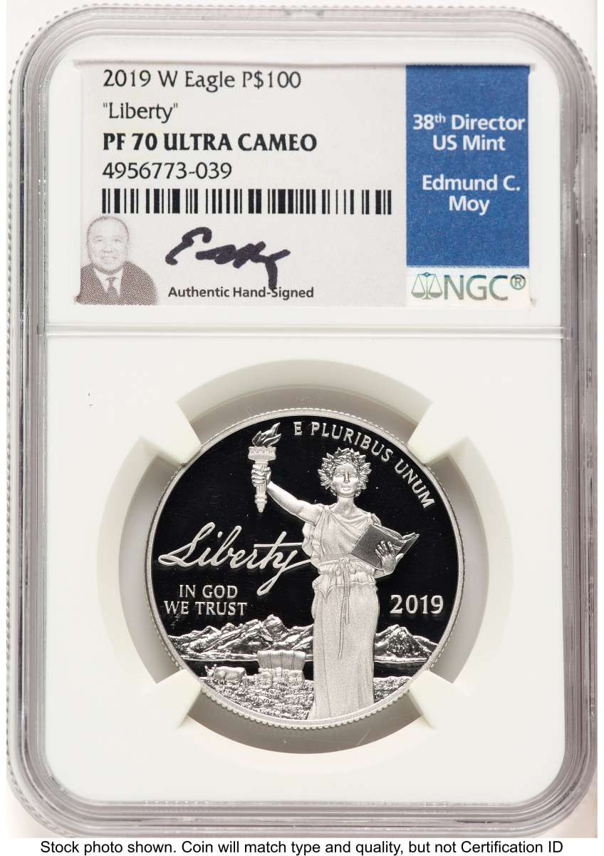 Bullionshark 2019-W $100 Proof Modern Bullion Coin NGC PF70   One- Ounce Platinum Eagle - Liberty - HAT525228010 
