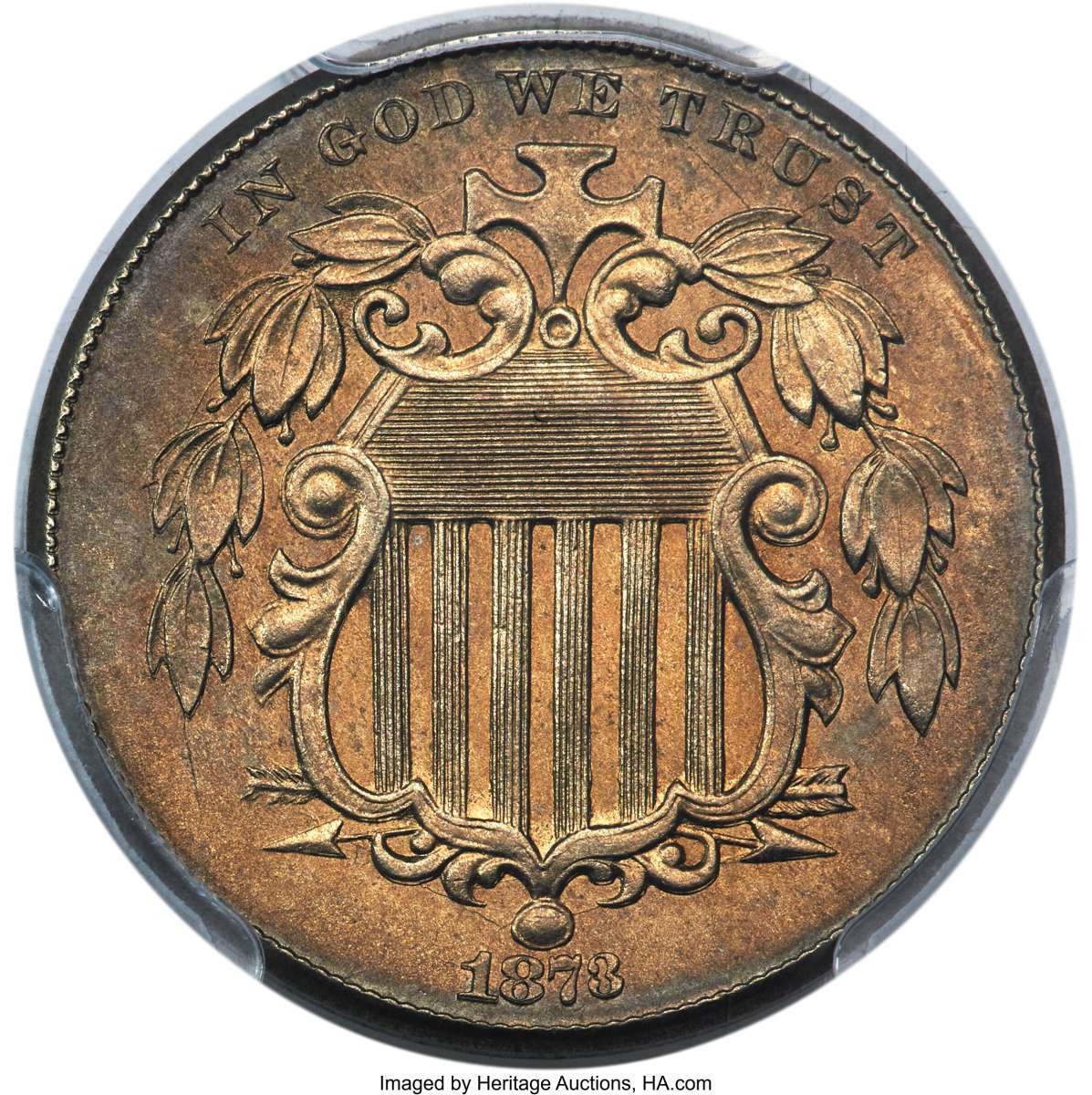 Bullionshark 1873 5C Shield Nickel Coin PCGS MS66   Closed 3 - HAT789802005 