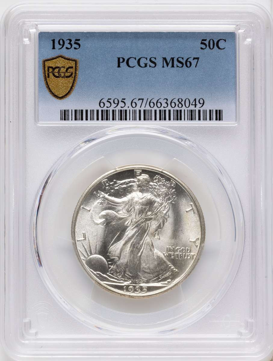Bullionshark 1935 50C Walking Liberty Half Dollar Coin PCGS MS67 - HAT790733027 