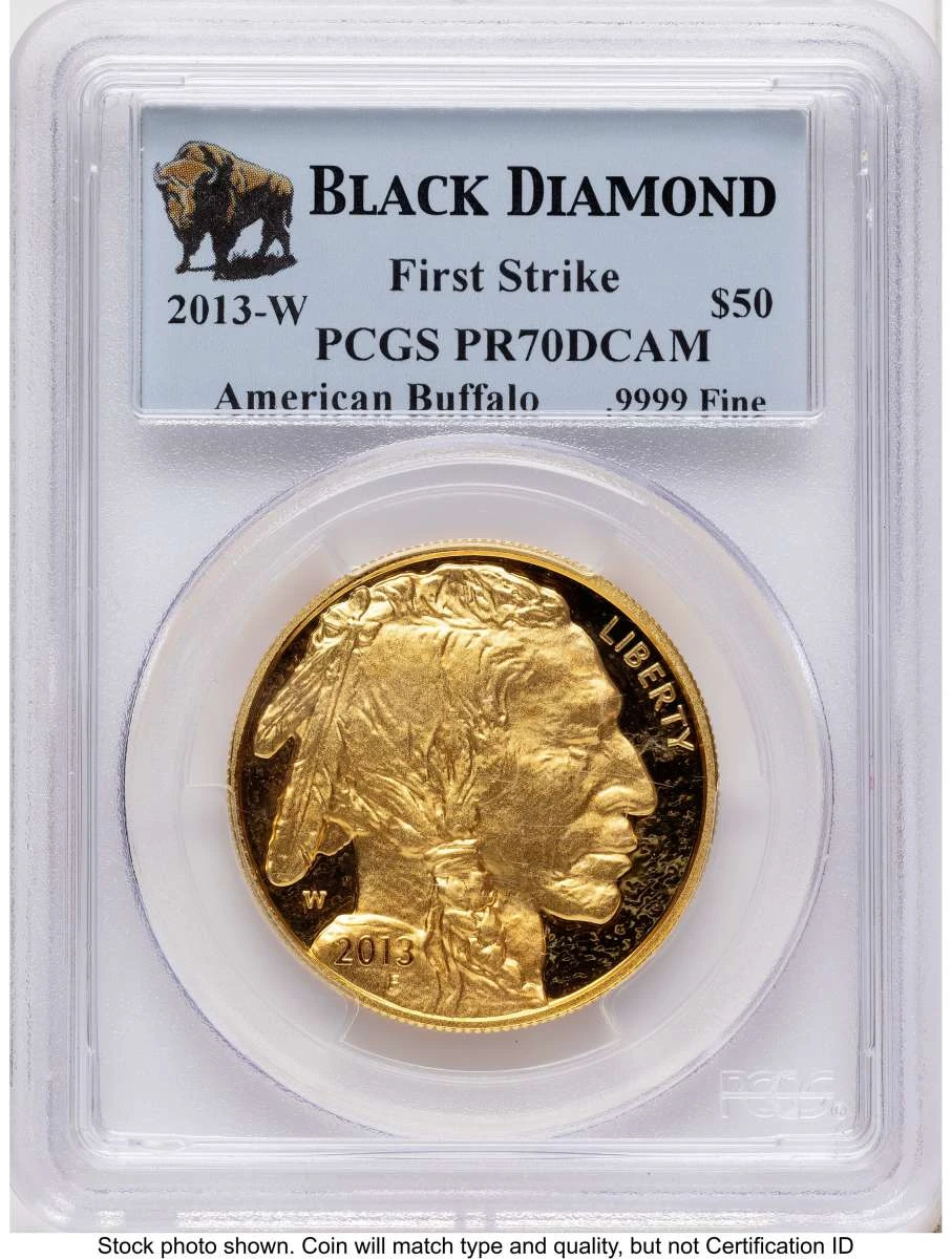 Bullionshark 2013-W $50 Proof 1 oz American Gold Buffalo Coin PCGS PR70 DCAM - First Strike - HAT790178004 
