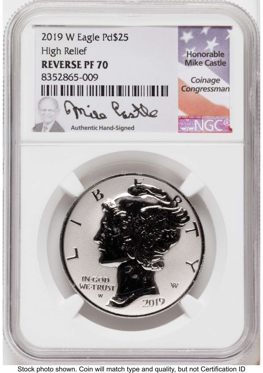 Bullionshark 2019-W $25 Reverse Proof Palladium Eagle Coin NGC rev PF70   One-Ounce - HAT789782003 