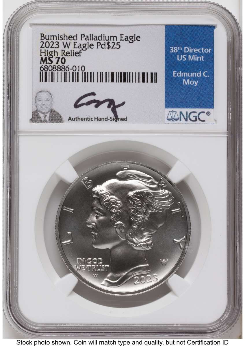 Bullionshark 2023-W $25 Burnished Palladium Eagle Coin NGC MS70 - HAT789833015 