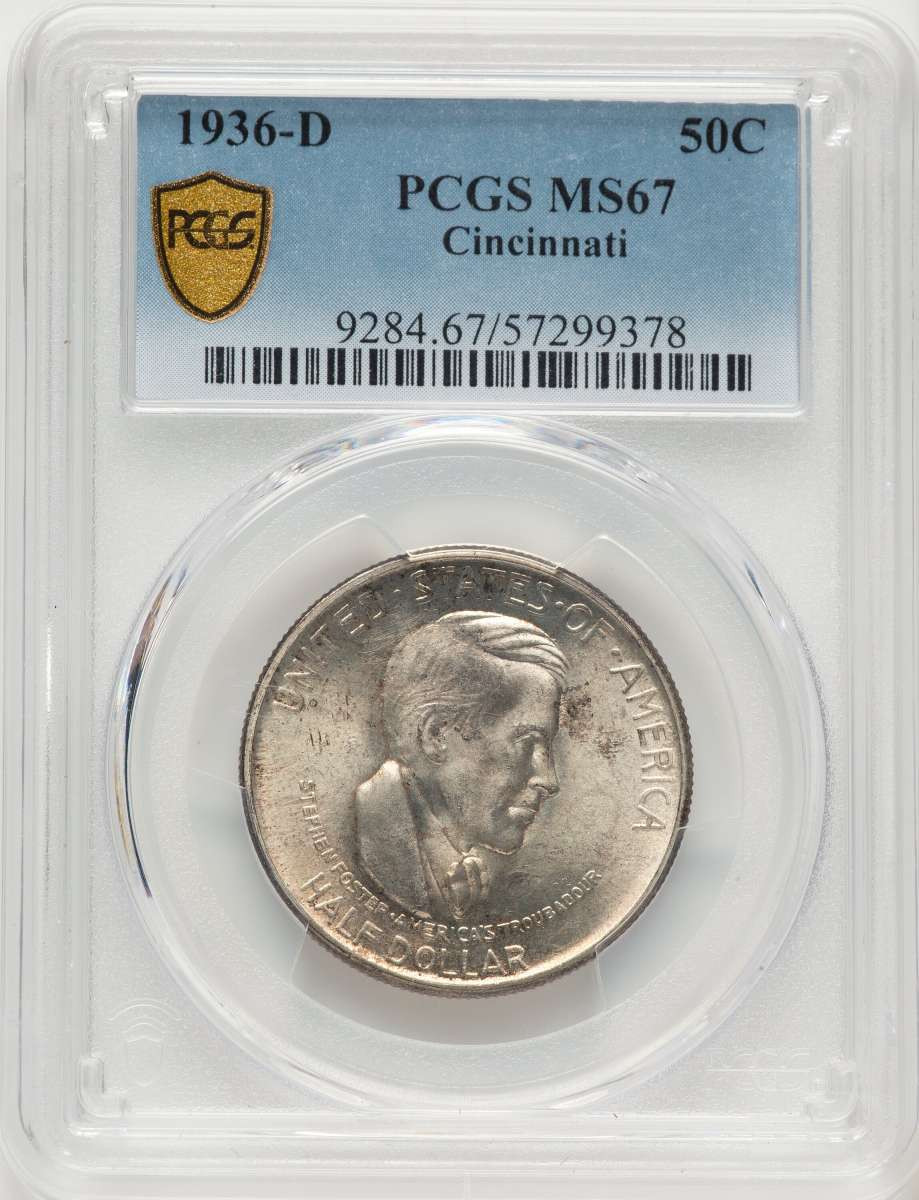 Bullionshark 1936-D 50C Commemorative Silver Coin PCGS MS67   Cincinnati - HAT790683001 