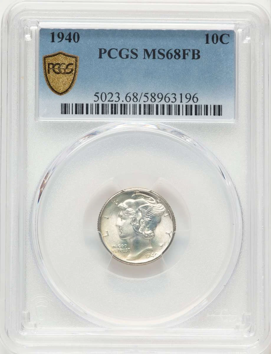 Bullionshark 1940 10C Mercury Dime Coin PCGS MS68 - HAT787435012 
