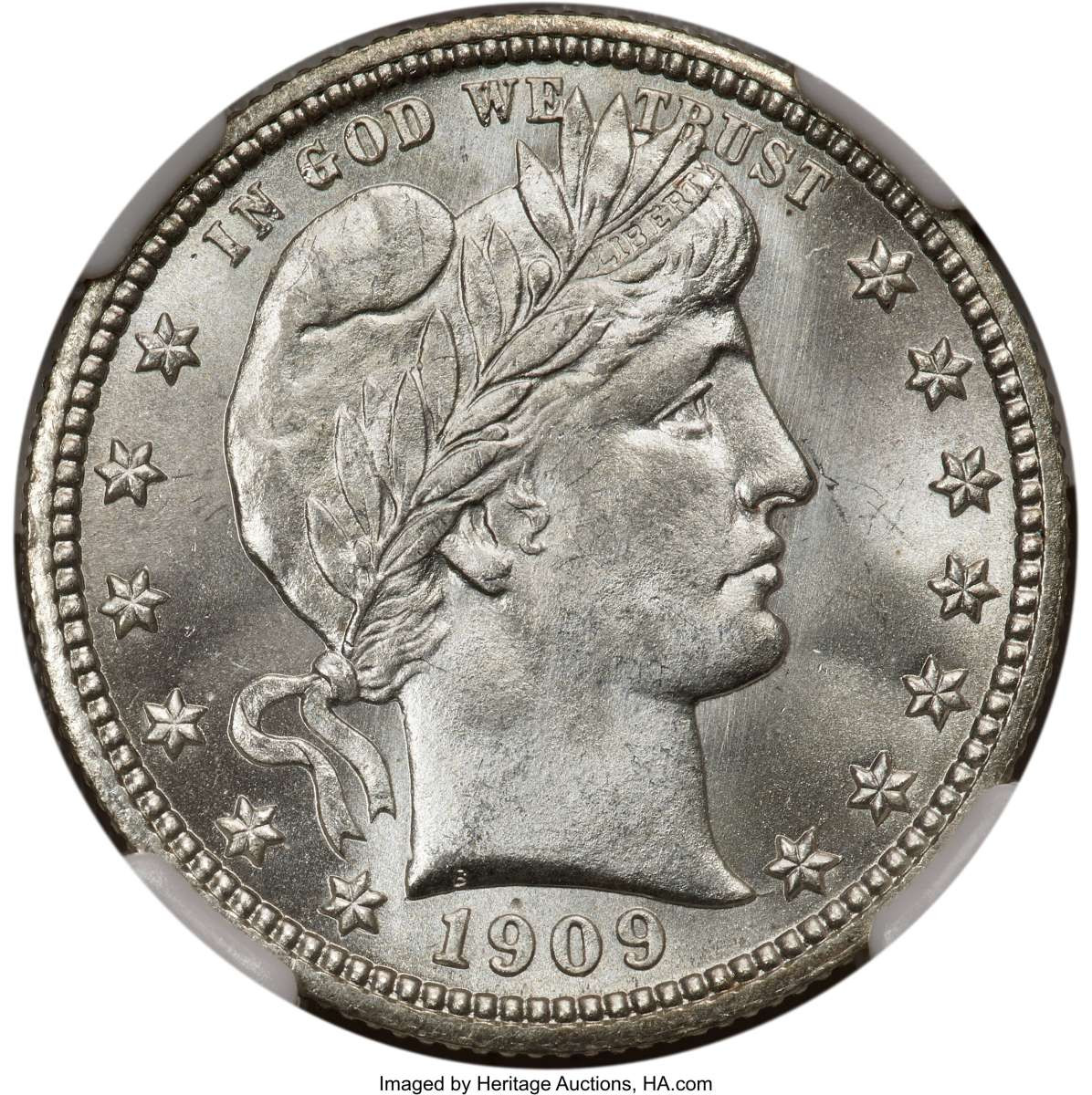 Bullionshark 1909 25C Barber Quarter Coin NGC MS67 - HAT791027029 