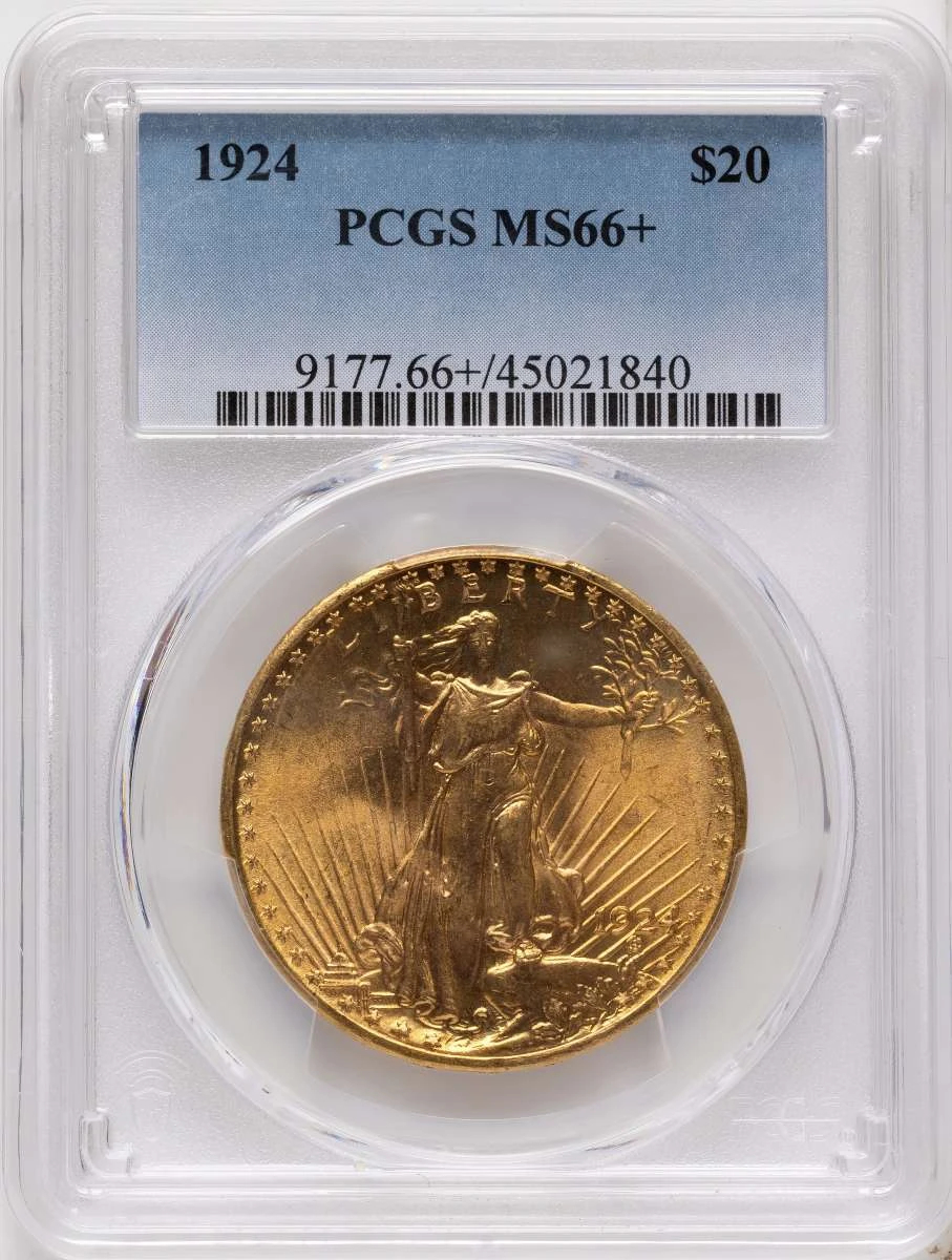 Bullionshark 1924 $20 Saint Gaudens Double Eagle PCGS MS66  + - HAT171509288 