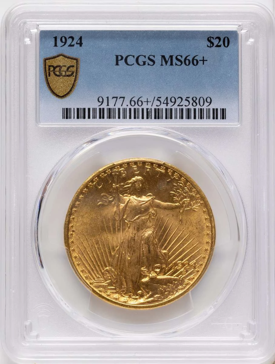 Bullionshark 1924 $20 Saint Gaudens Double Eagle PCGS MS66  + - HAT524614026 