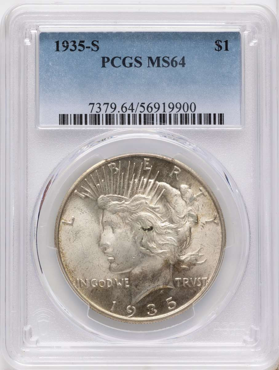 Bullionshark 1935-S S$1 Peace Silver Dollar Coin PCGS MS64 - HAT791001006 