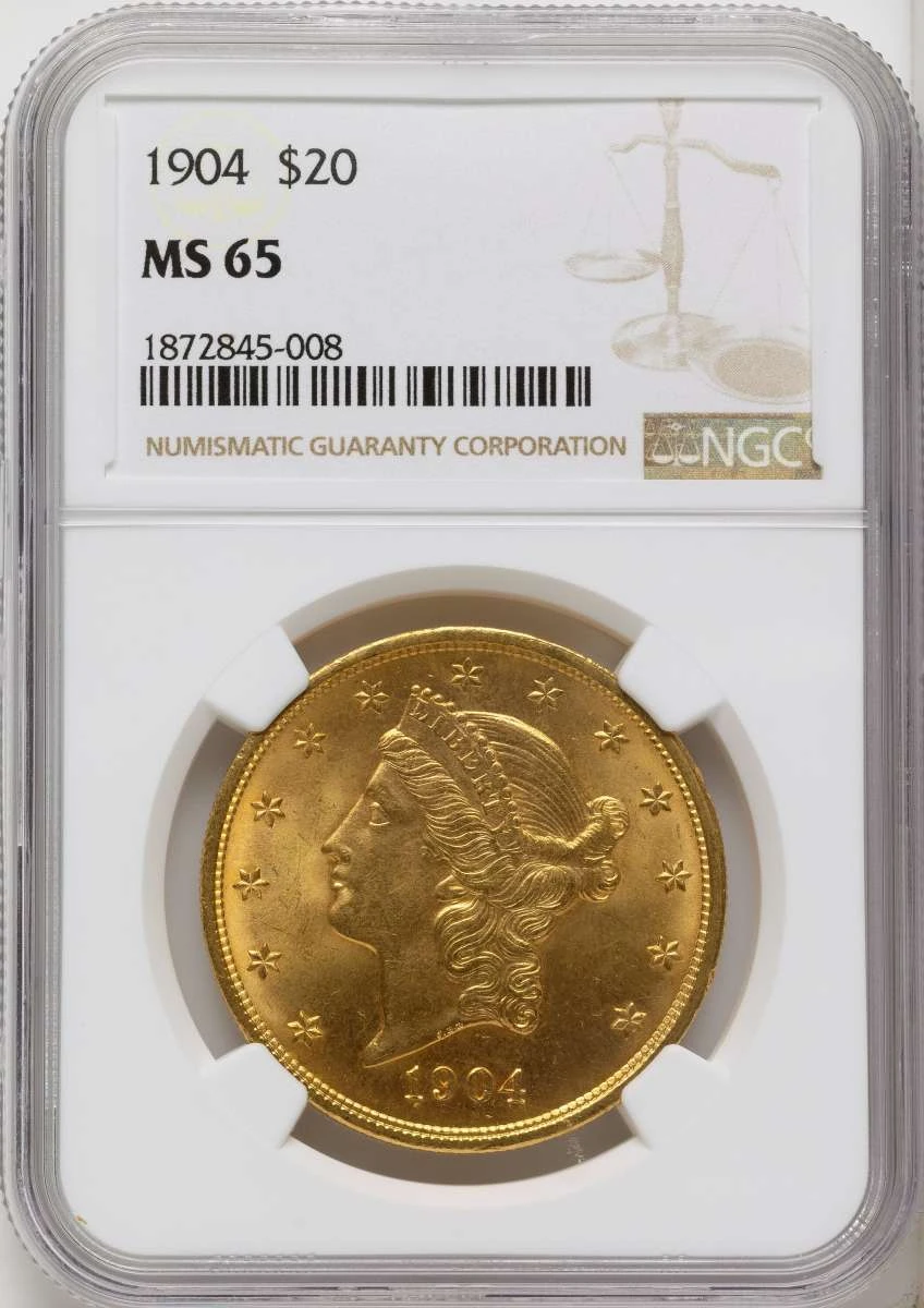 Bullionshark 1904 $20 Gold Liberty Double Eagle NGC MS65 - HAT790677020 