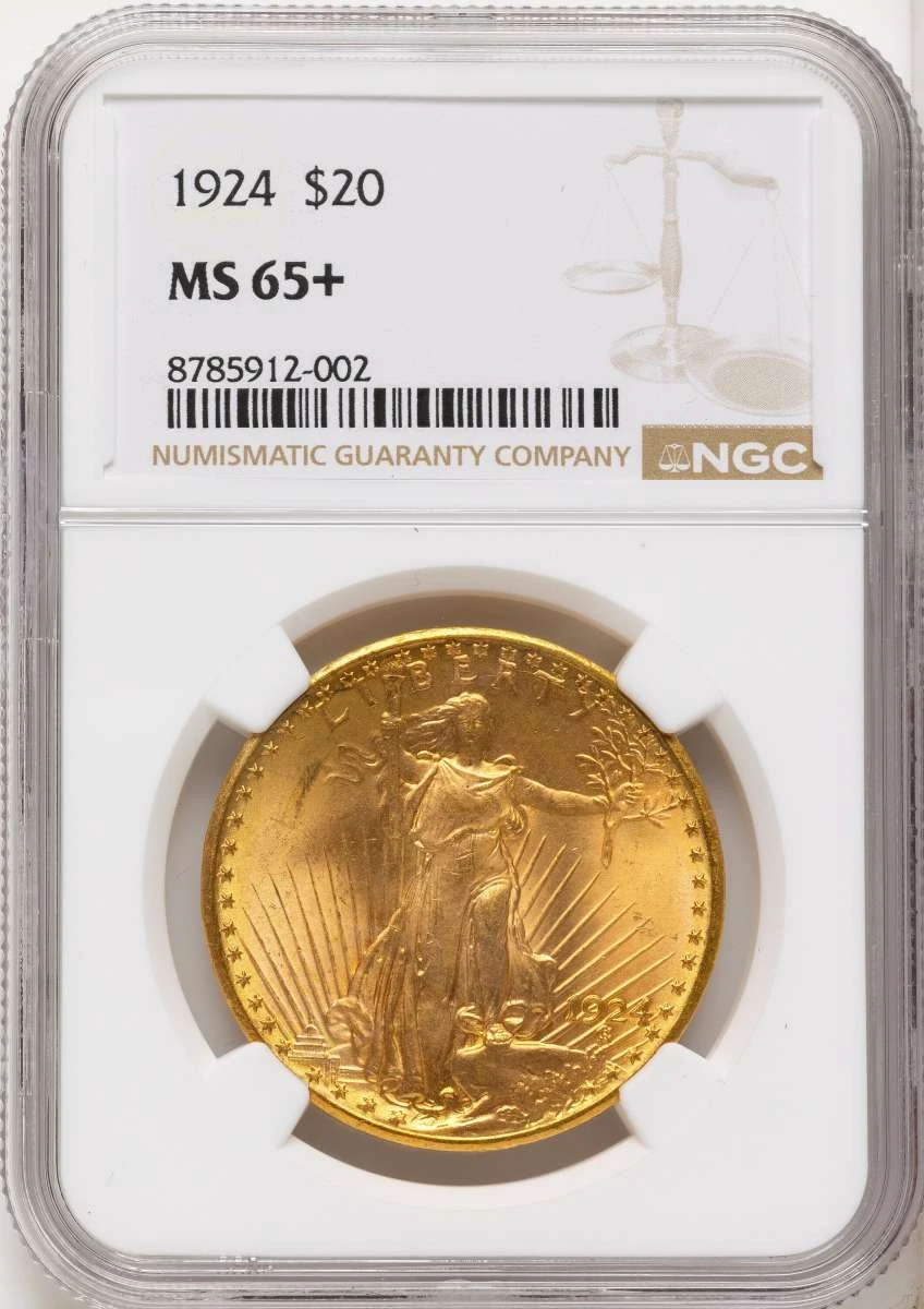 Bullionshark 1924 $20 Saint Gaudens Double Eagle NGC MS65  + - HAT790539007 