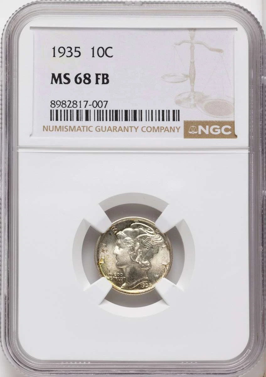 Bullionshark 1935 10C Mercury Dime Coin NGC MS68 - HAT788691005 