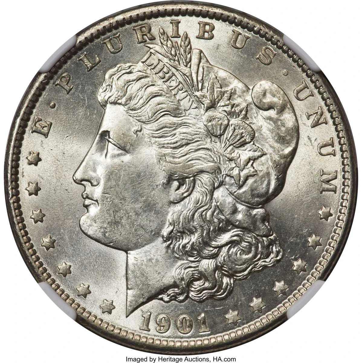 Bullionshark 1901 S$1 Morgan Silver Dollar Coin NGC MS62 - HAT791027044 