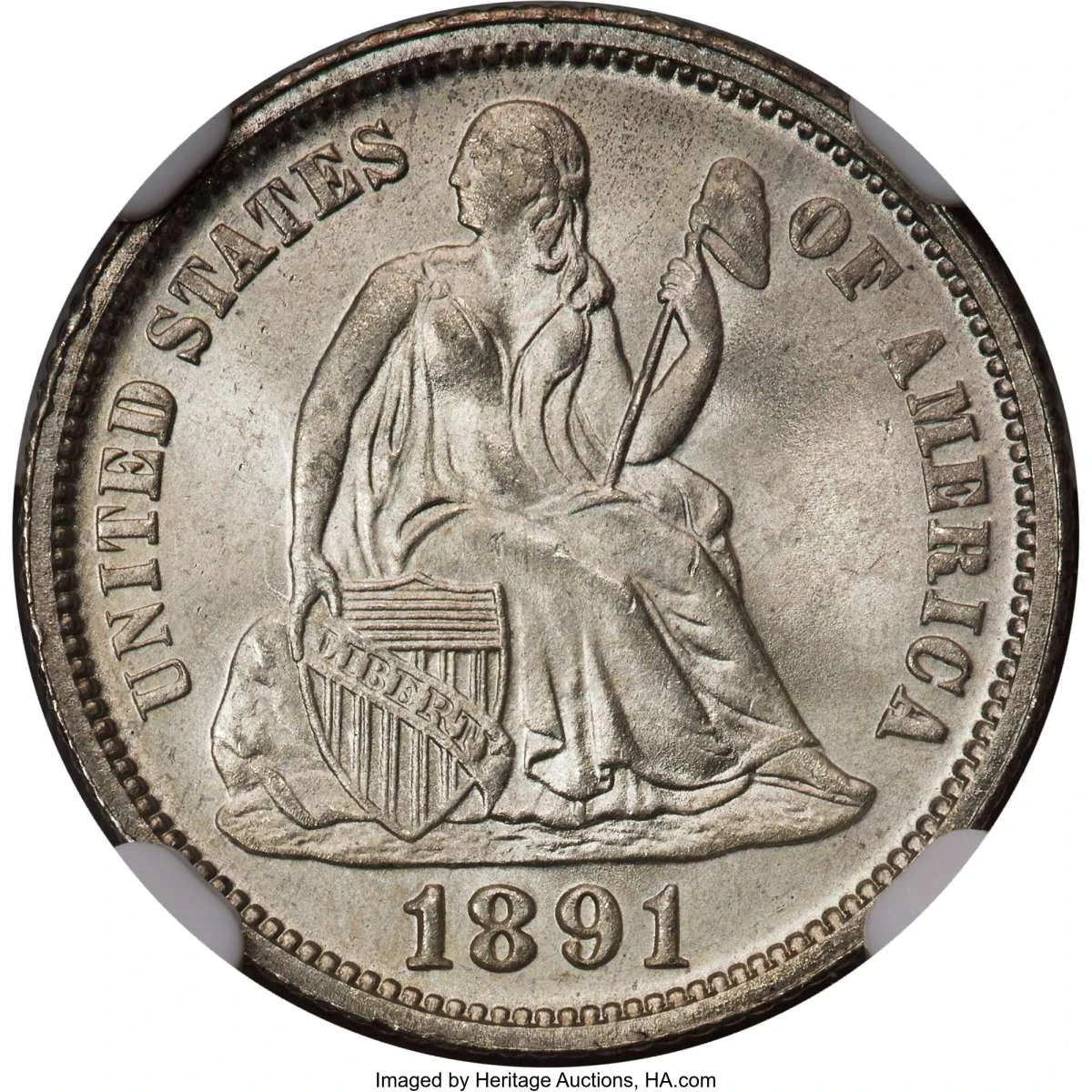 Bullionshark 1891-O 10C Seated Dime Coin NGC MS67 - HAT791027018 