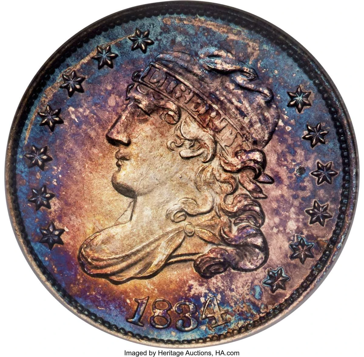 Bullionshark 1834 H10C Bust Half Dime Coin NGC MS67   V-4 - LM-4 - R.1 - HAT791027014 