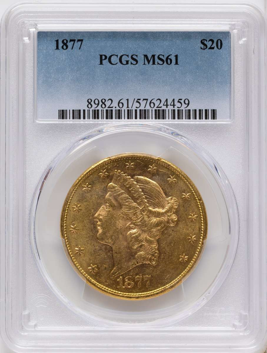Bullionshark 1877 $20 Gold Liberty Double Eagle PCGS MS61 - HAT171509067 
