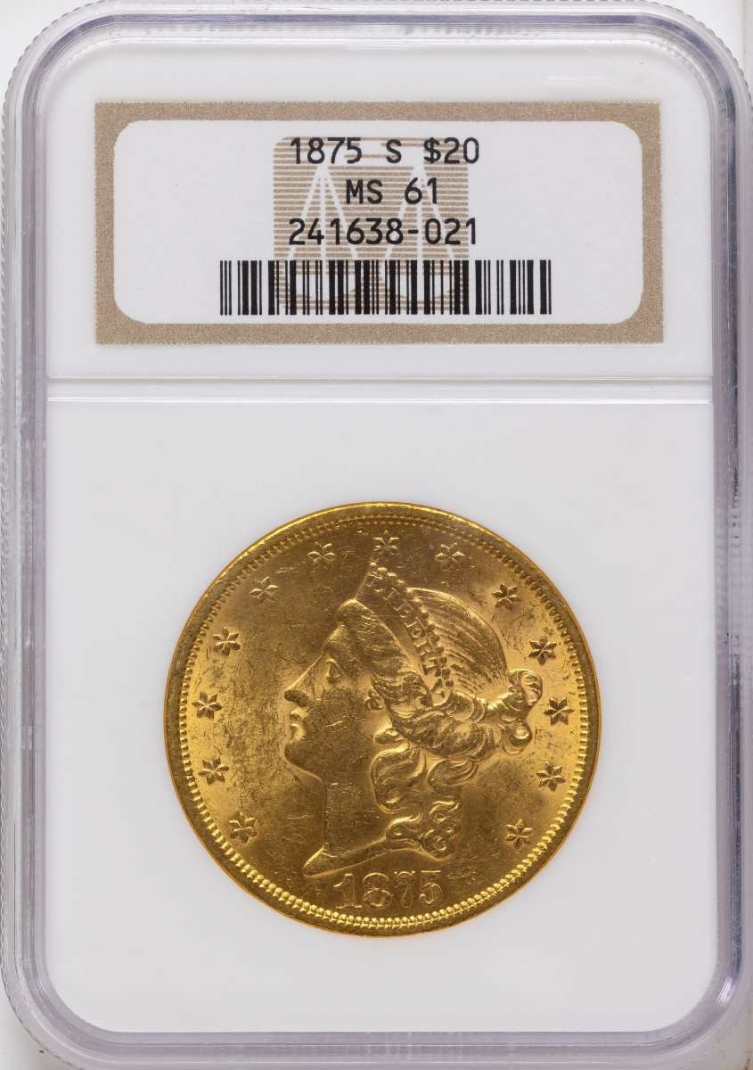 Bullionshark 1875-S $20 Gold Liberty Double Eagle NGC MS61 - HAT791058011 