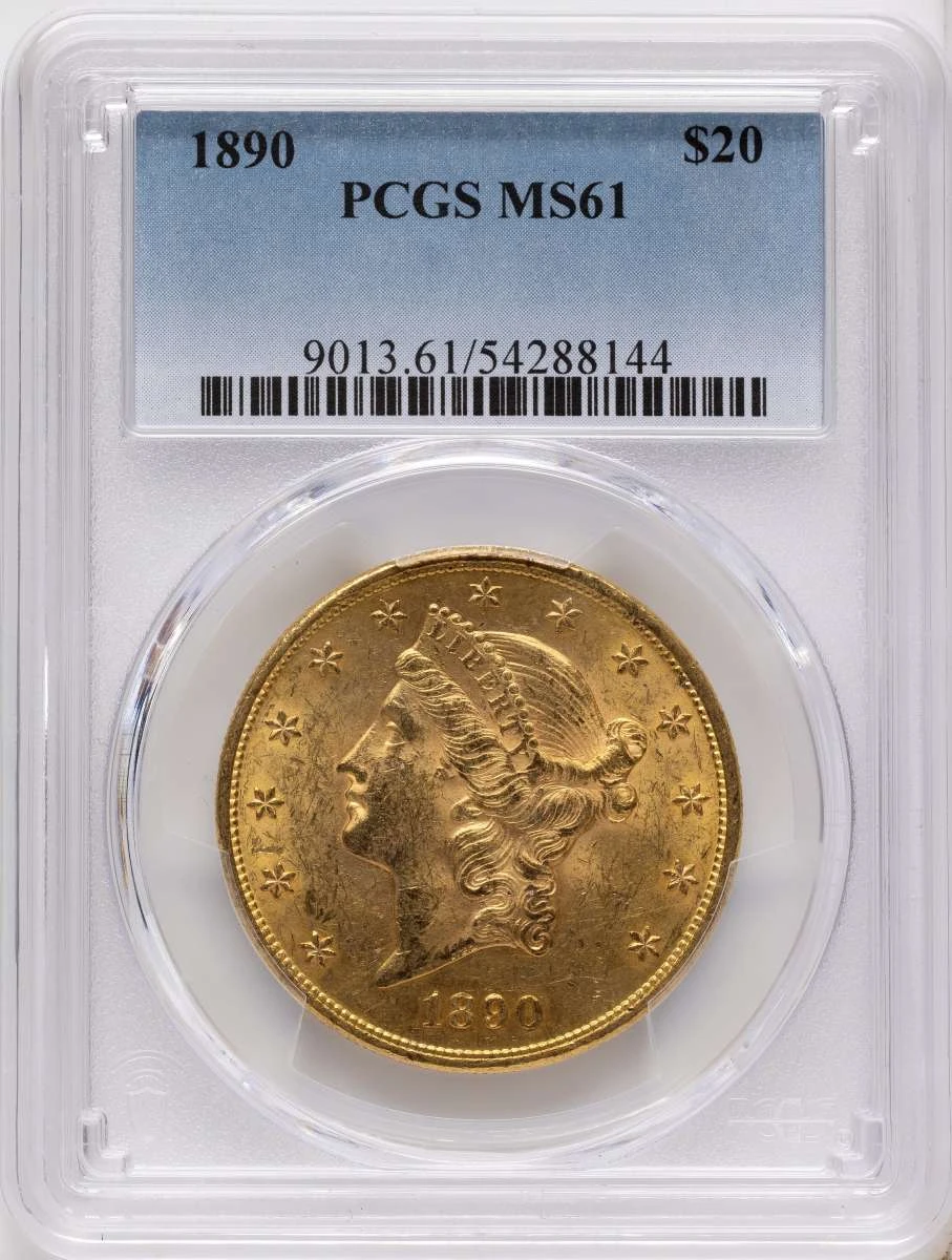 Bullionshark 1890 $20 Gold Liberty Double Eagle PCGS MS61 - HAT171509101 