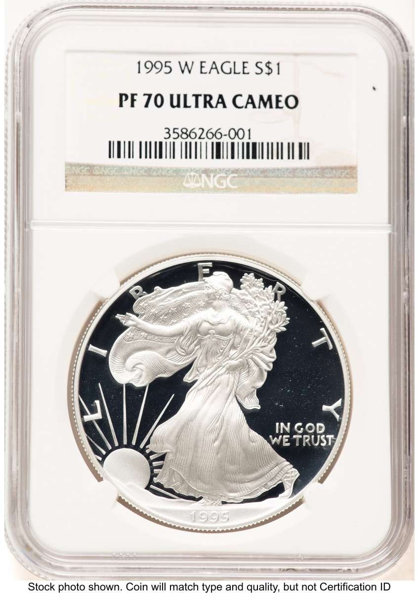 Bullionshark 1995-W S$1 Proof American Silver Eagle Coin NGC PF70 UCAM - HAT789085001 