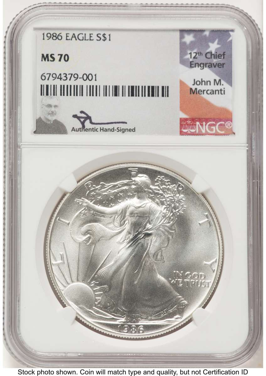 Bullionshark 1986 S$1 American Silver Eagle Coin NGC MS70 - HAT775418062 