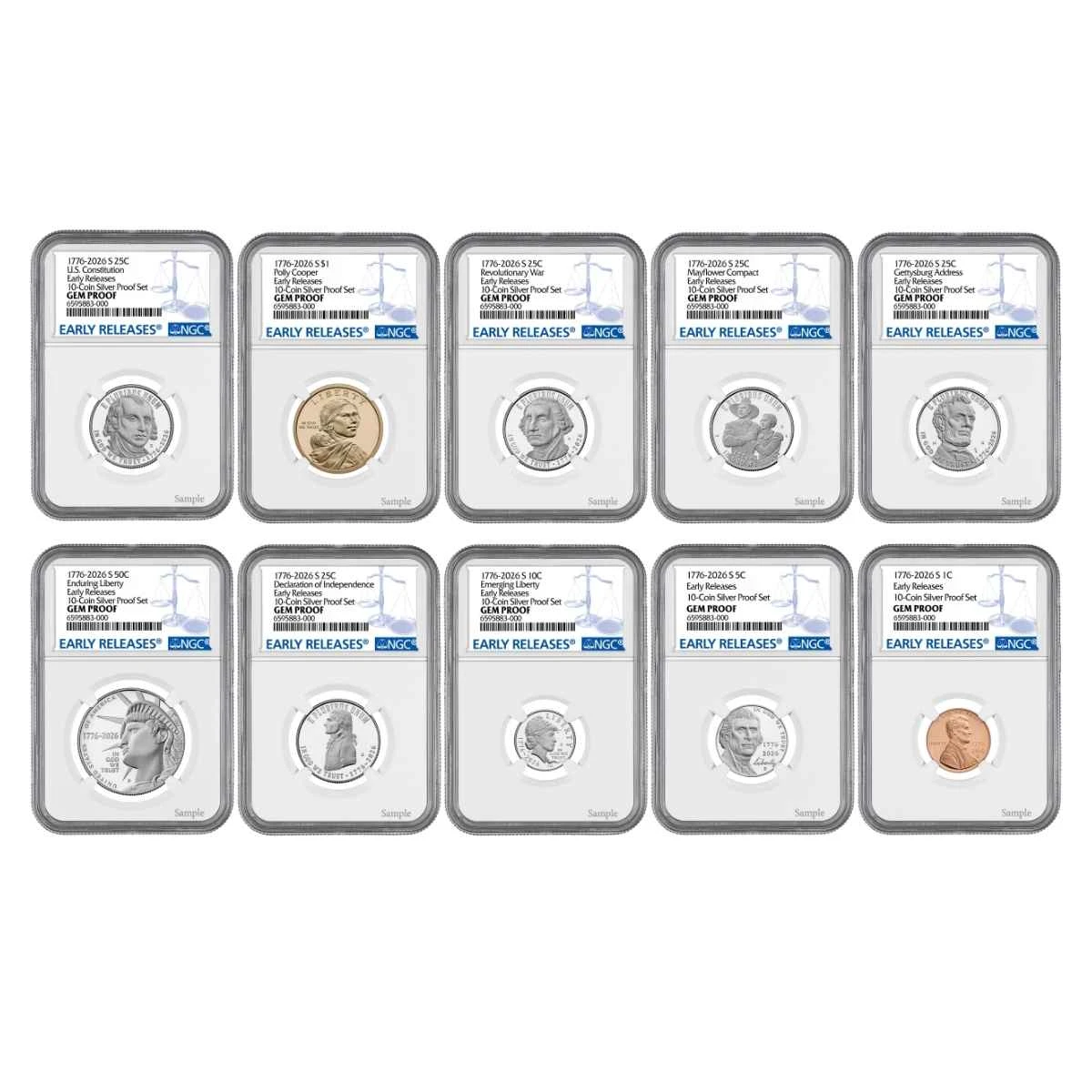 2026 Semiquincentennial Silver Proof Set NGC GEM Proof Early Releases 