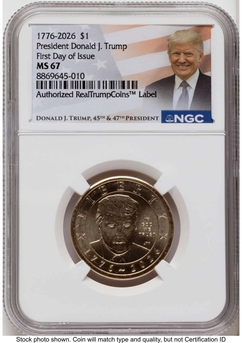 2026 $1 Modern Bullion Coin NGC MS67   Donald J. Trump Semiquincentennial coin front image