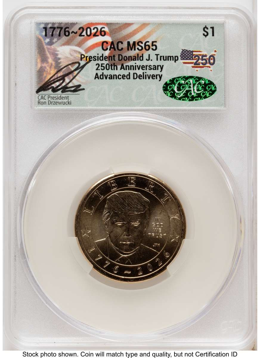 Bullionshark 2026 $1 Modern Bullion Coin CACG MS65   Donald J. Trump Semiquincentennial - HAT791469090 