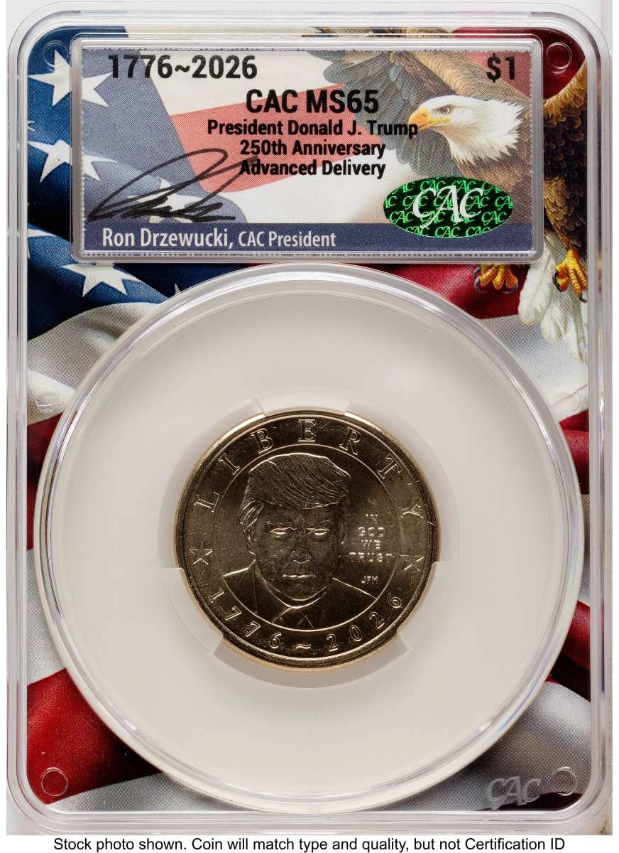 Bullionshark 2026 $1 Modern Bullion Coin CACG MS65   Donald J. Trump Semiquincentennial - HAT791469107 