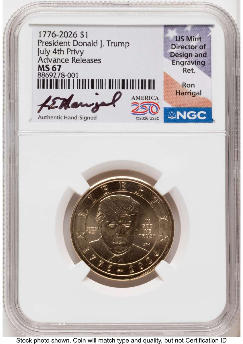 Bullionshark 2026 $1 Modern Bullion Coin NGC MS67   Donald J. Trump Semiquincentennial - July 4th Privy - HAT791469016 