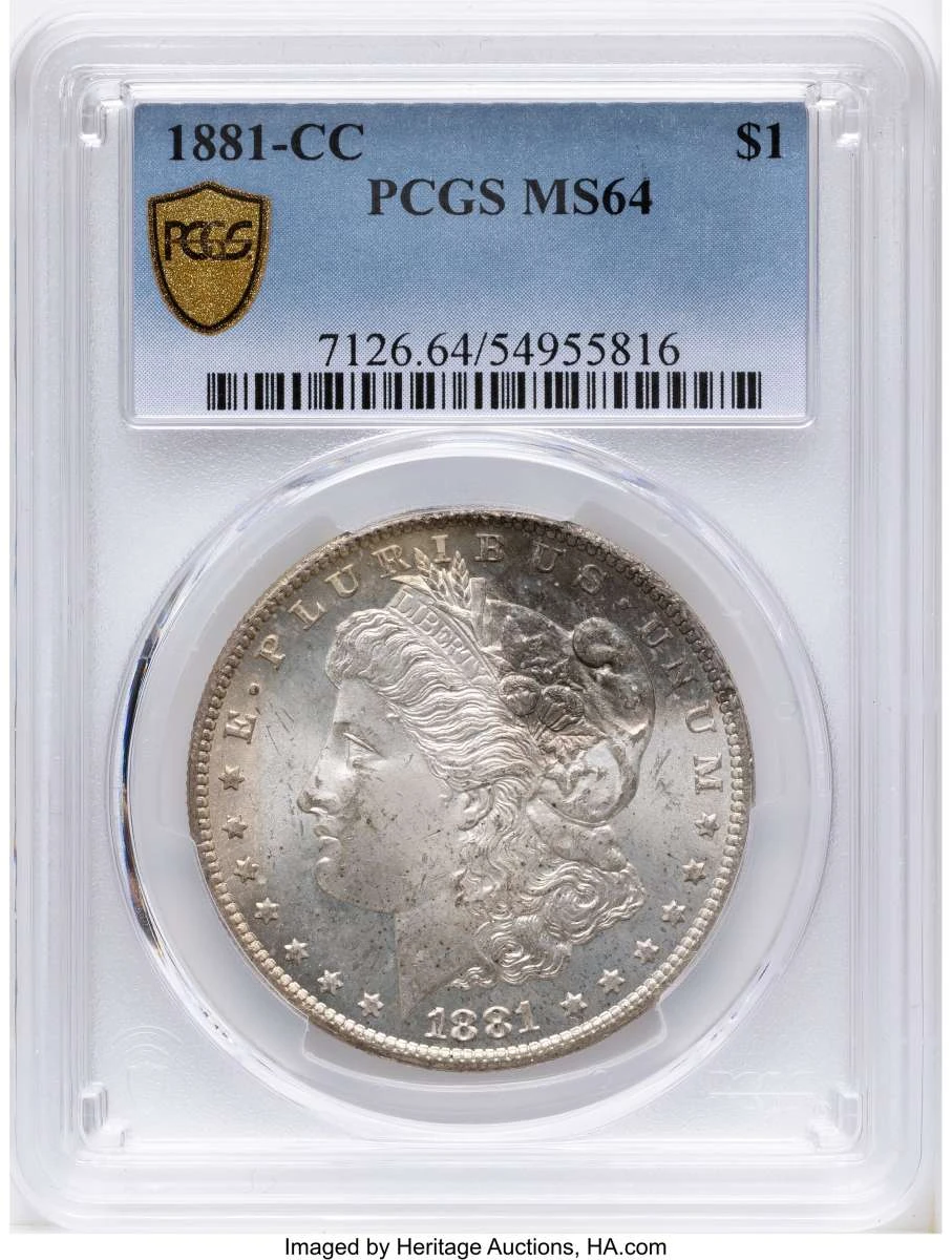 Bullionshark 1881-CC S$1 Morgan Silver Dollar Coin PCGS MS64 - HAT791358018 