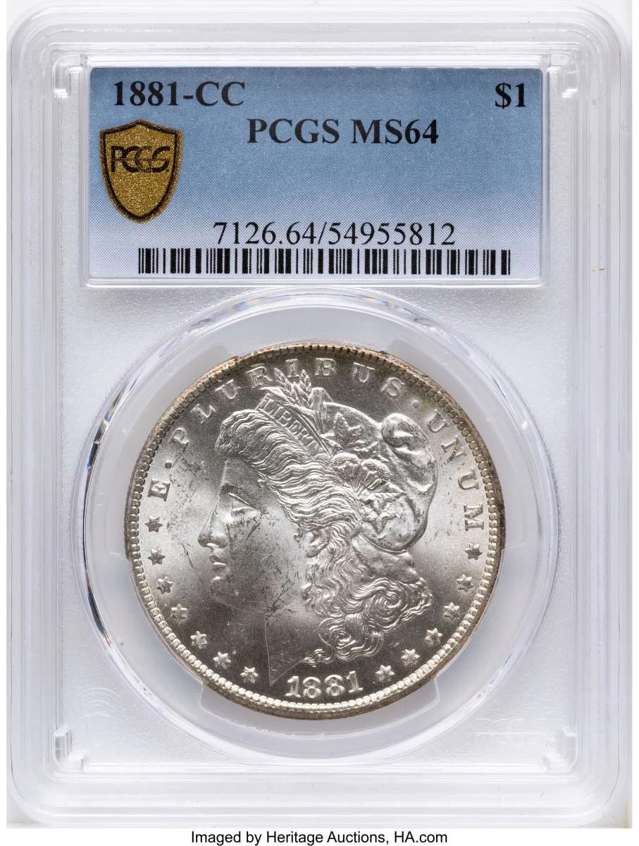 Bullionshark 1881-CC S$1 Morgan Silver Dollar Coin PCGS MS64 - HAT791358019 
