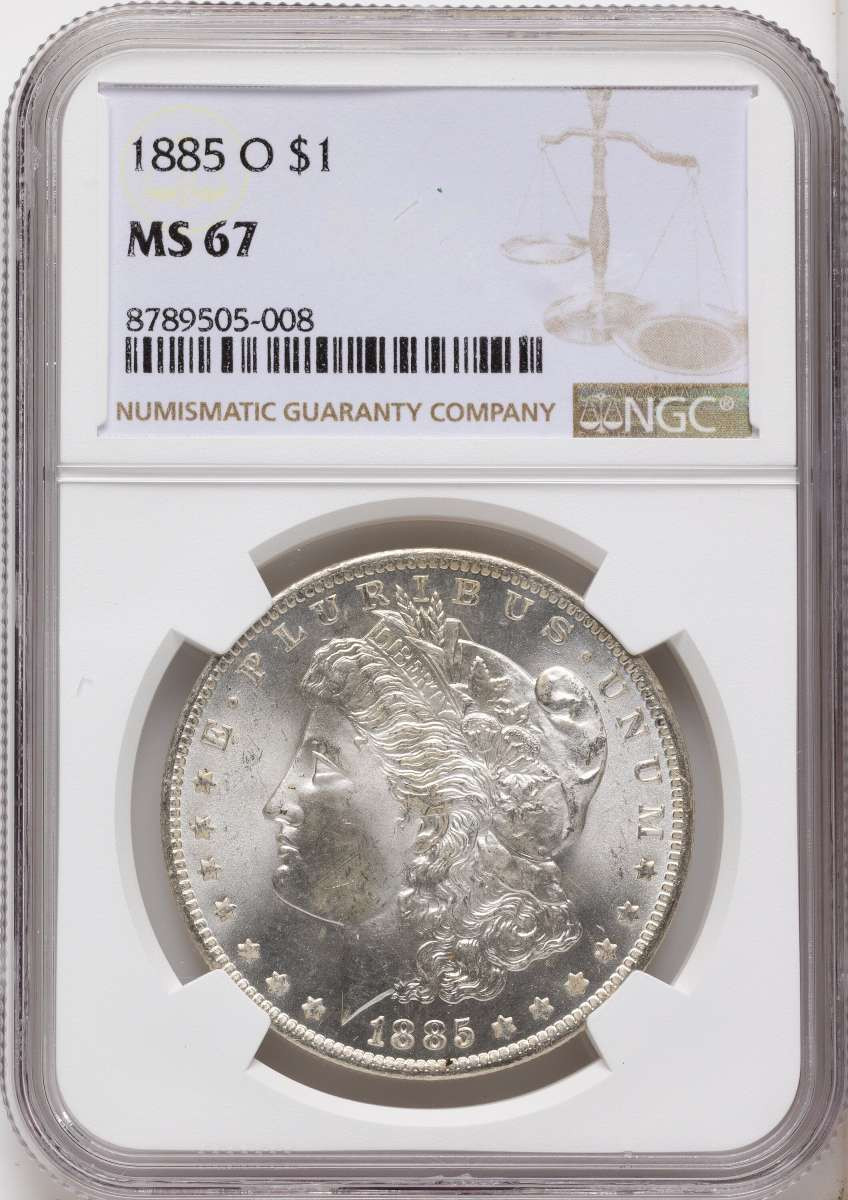 Bullionshark 1885-O S$1 Morgan Silver Dollar Coin NGC MS67 - HAT790544003 