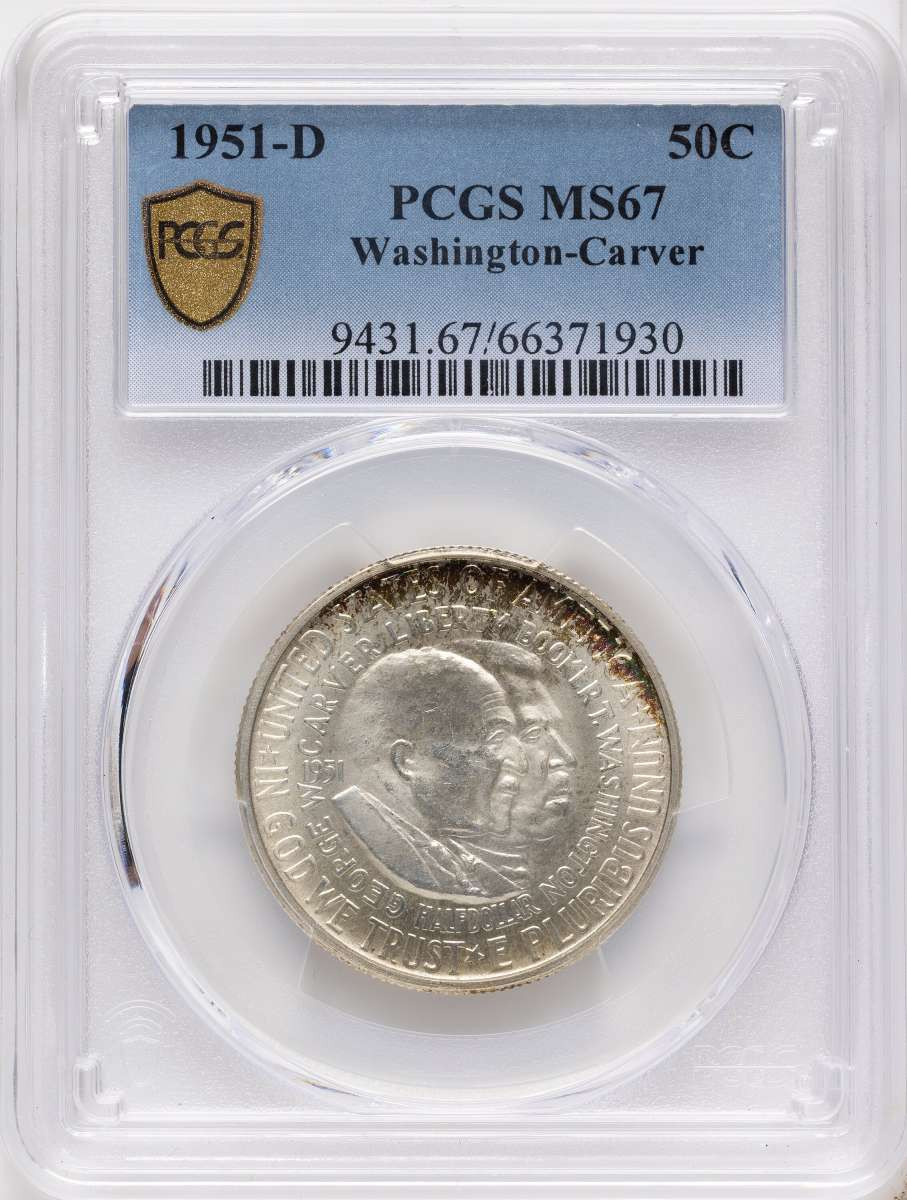 Bullionshark 1951-D 50C Commemorative Silver Coin PCGS MS67   Washington-Carver - HAT508277006 