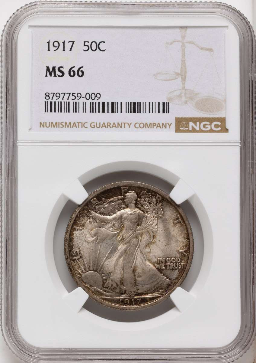 Bullionshark 1917 50C Walking Liberty Half Dollar Coin NGC MS66 - HAT790466014 