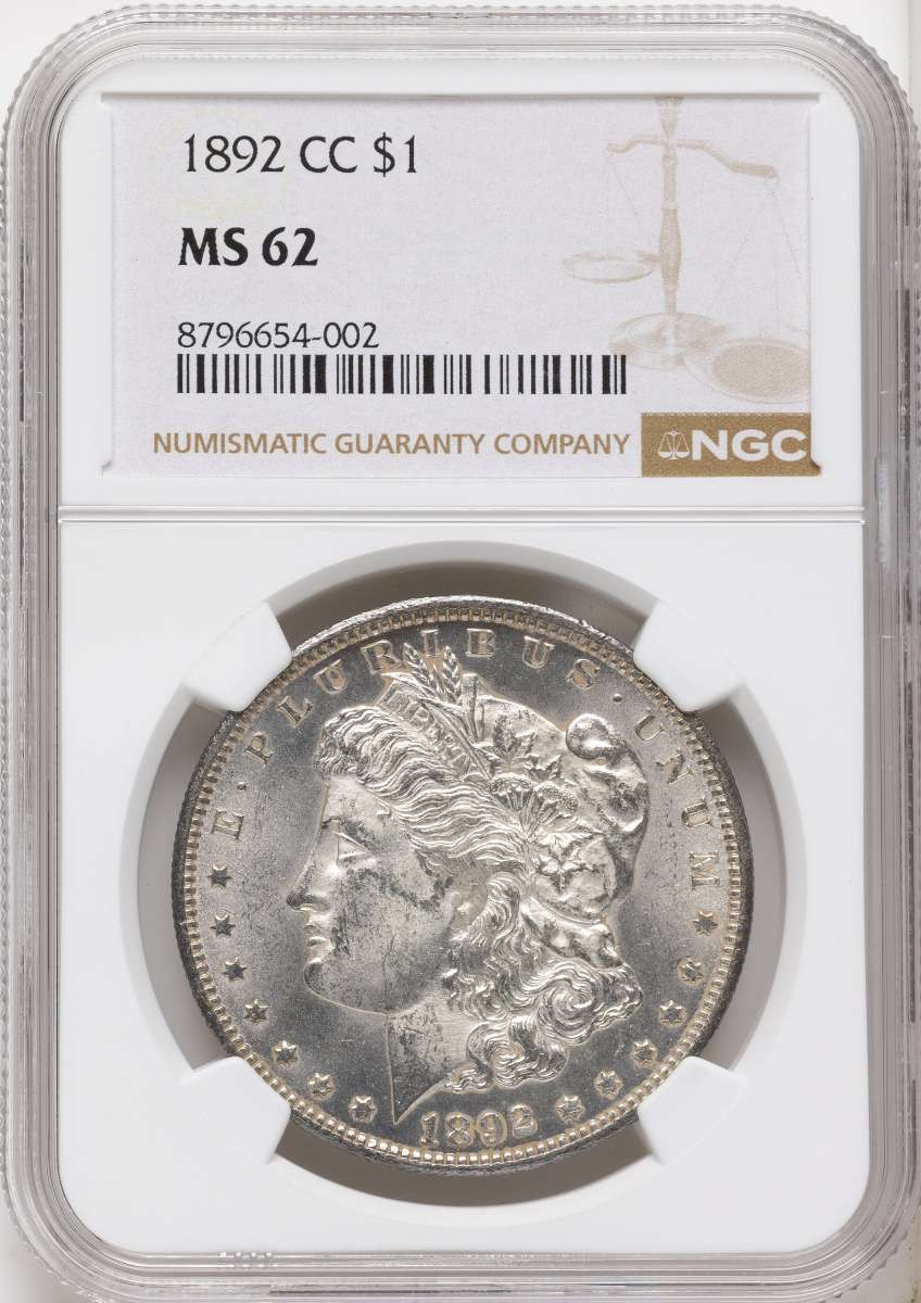 Bullionshark 1892-CC S$1 Morgan Silver Dollar Coin NGC MS62 - HAT790362001 