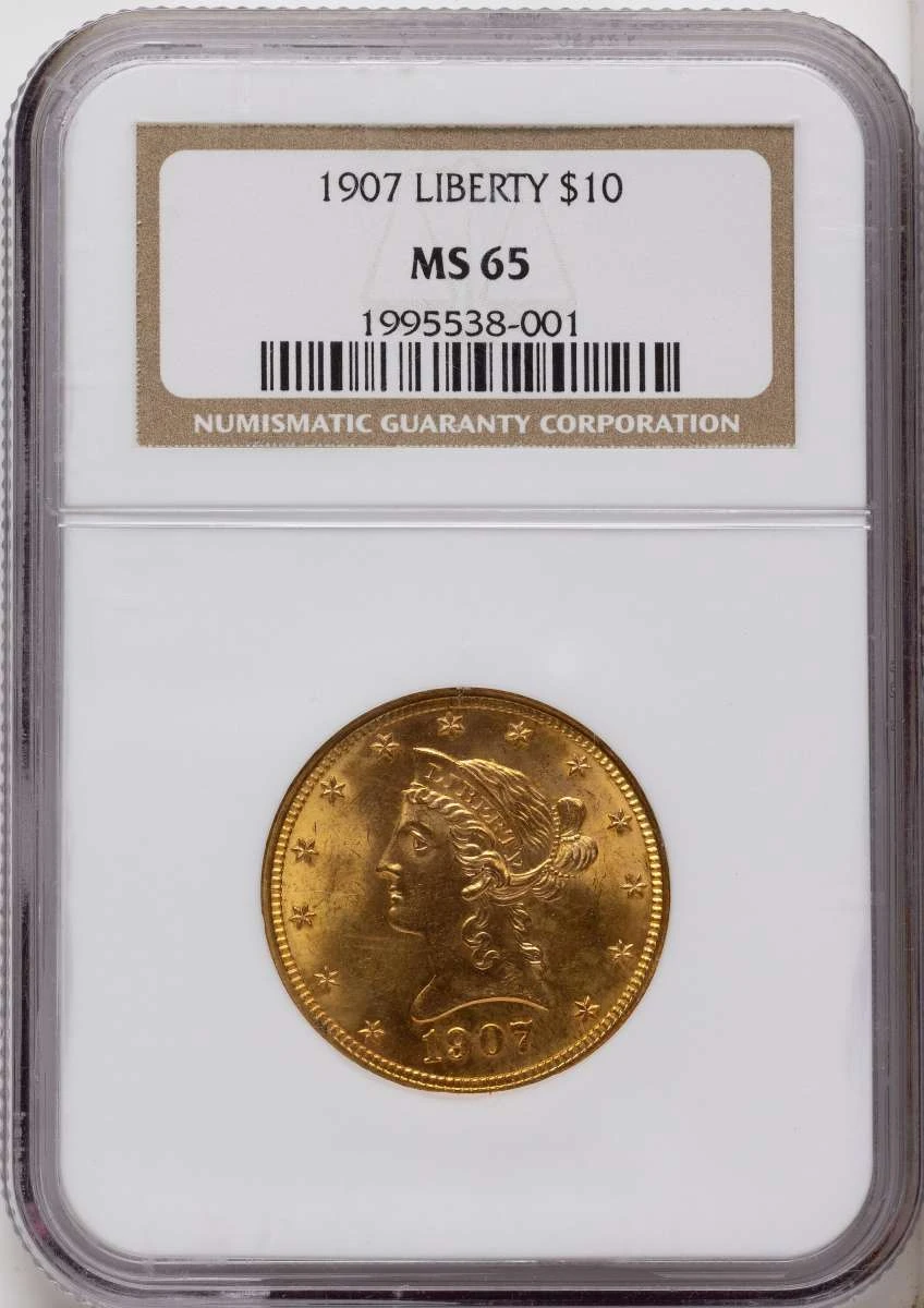 Bullionshark 1907 $10 Gold Liberty NGC MS65 - HAT508428007 