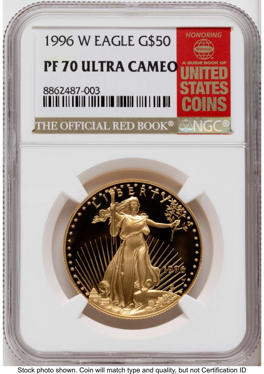 Bullionshark 1996-W $50 Proof 1 oz American Gold Eagle Coin NGC PF70 UCAM - HAT525511029 