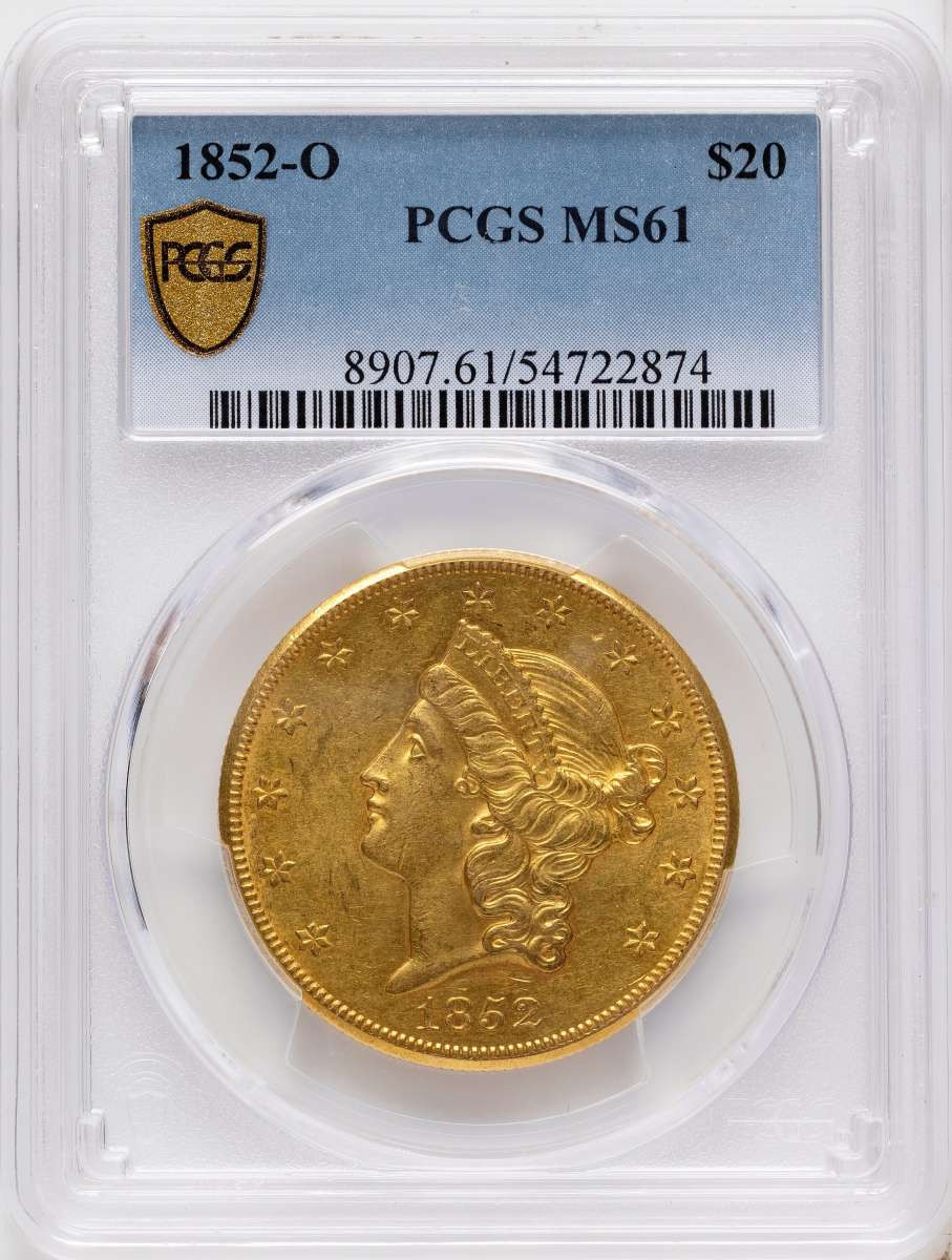 Bullionshark 1852-O $20 Gold Liberty Double Eagle PCGS MS61 - HAT790416001 