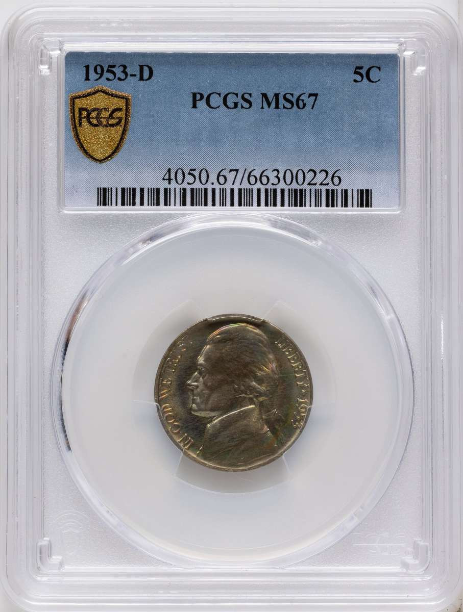 Bullionshark 1953-D 5C Jefferson Nickel Coin PCGS MS67 - HAT789931008 