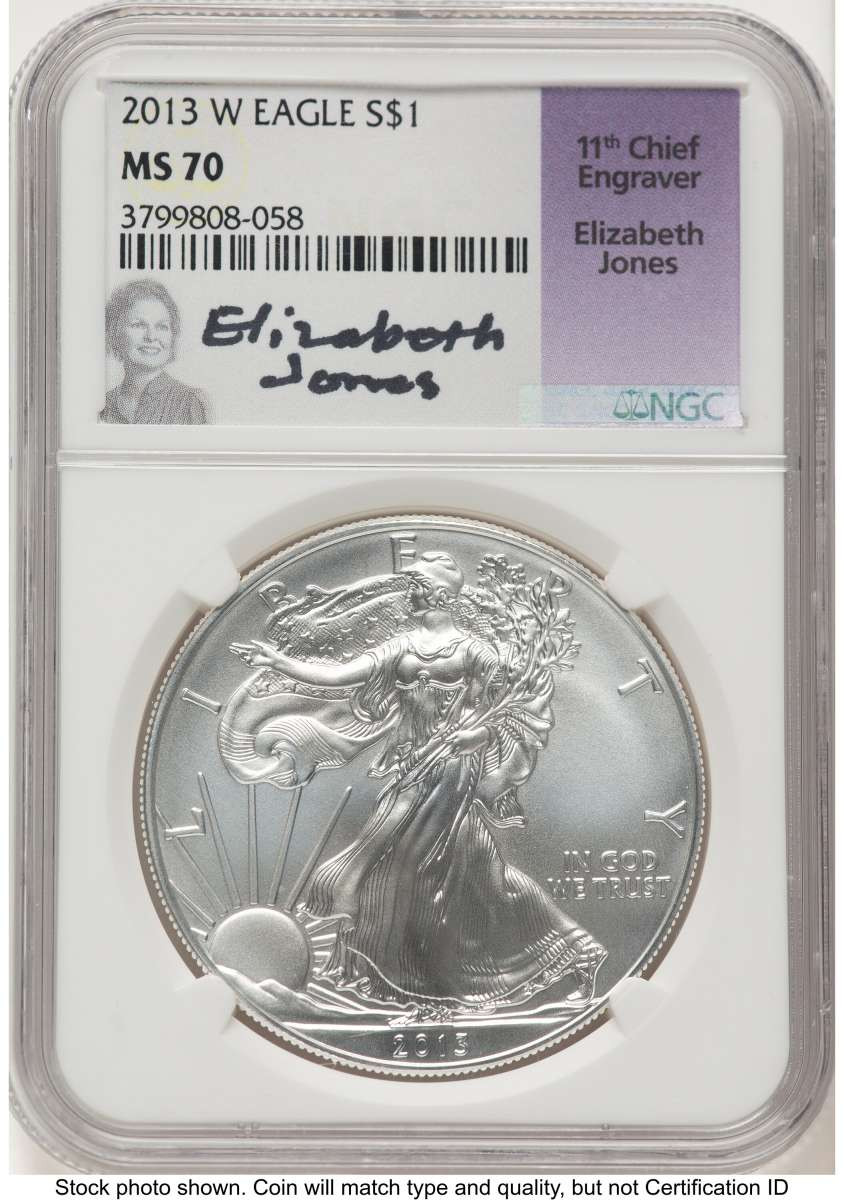 Bullionshark 2013-W S$1 Burnished American Silver Eagle Coin NGC MS70 - HAT778752028 