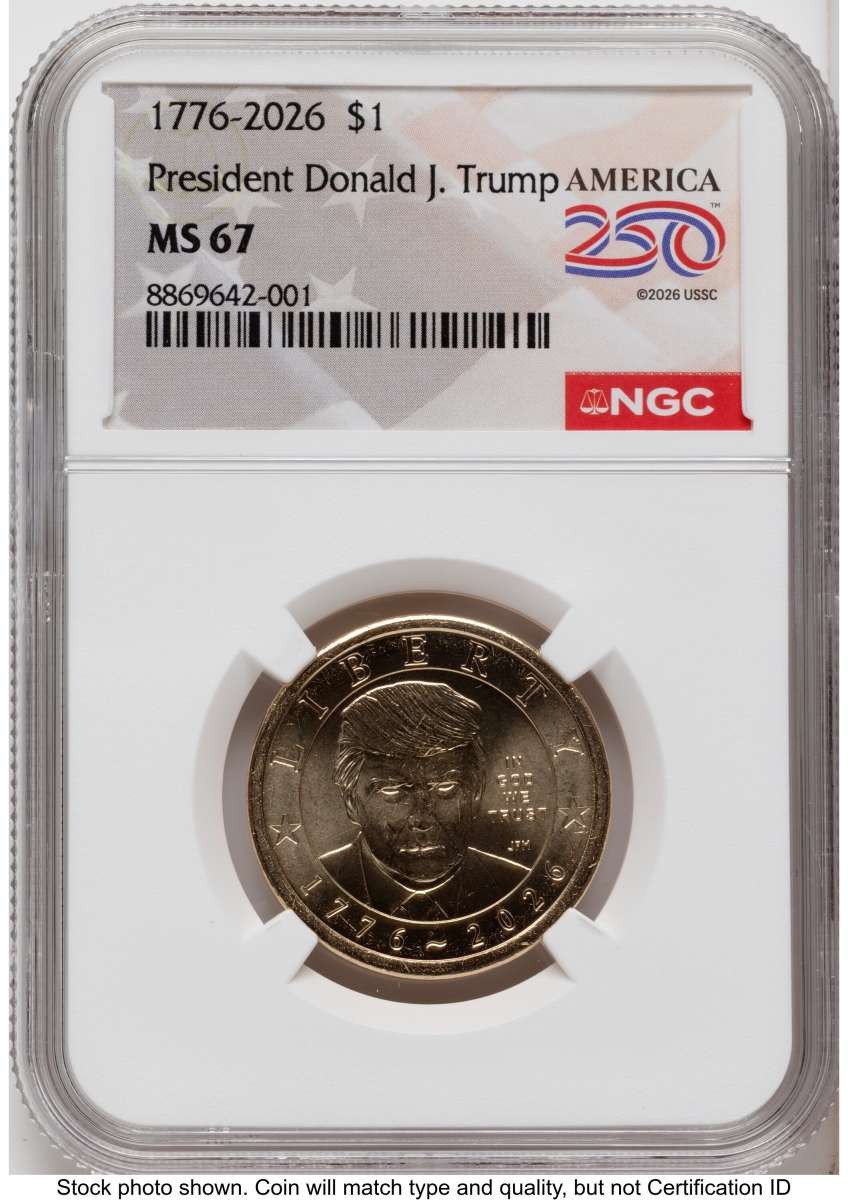 Bullionshark 2026 $1 Modern Bullion Coin NGC MS67   Donald J. Trump Semiquincentennial - HAT791479036 