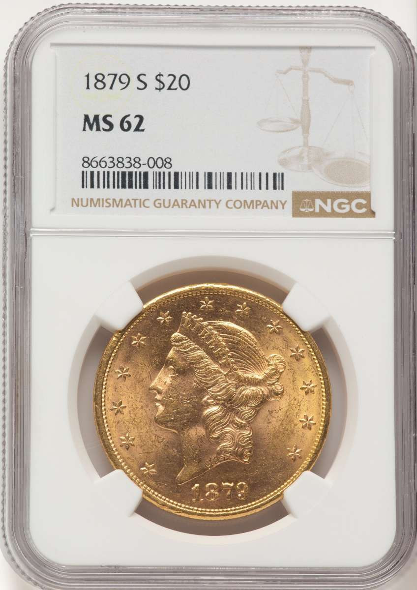 Bullionshark 1879-S $20 Gold Liberty Double Eagle NGC MS62 - HAT507674039 